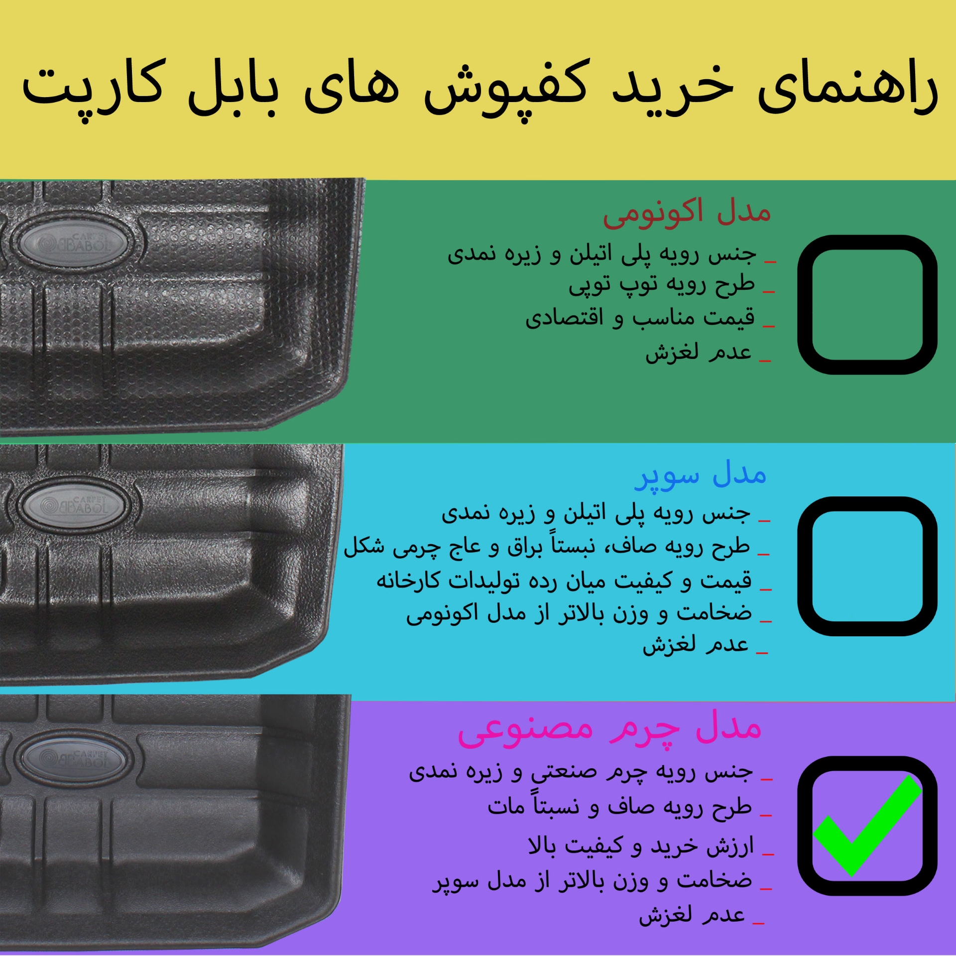 تصویر  کفپوش سه بعدی چرمی سایپا شاهین بابل