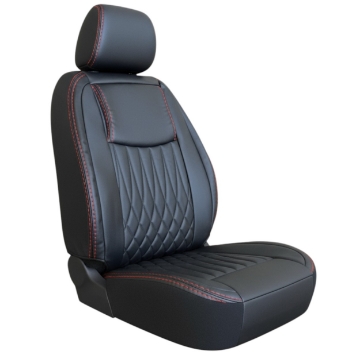 تصویر  روکش صندلی 206 چرم مصنوعی طرح بوگاتی بالشتک دار جلوه مدل ribbon